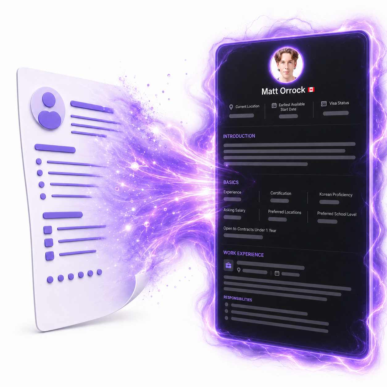 AI resume import preview